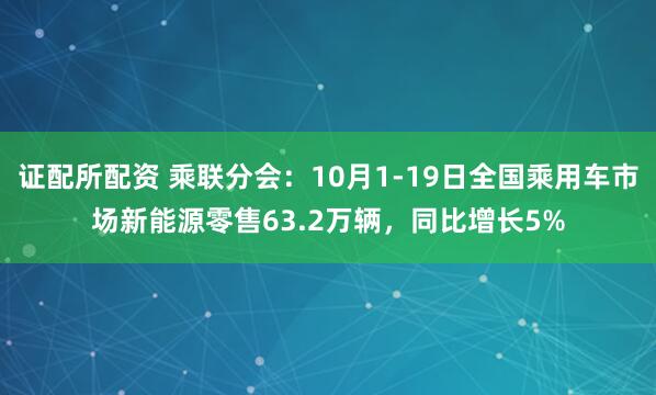 证配所配资 乘联分会：10月1-19日全国乘用车市场新能源零售63.2万辆，同比增长5%